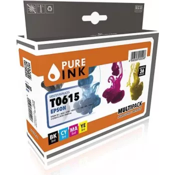 Pure Ink 170745990035 cartucho de tinta 4 uds. compatible rendimiento estándar negro - cian - magenta - amarillo (EPST0615MP4)