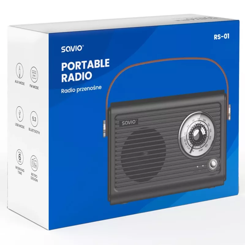 Radio portátil Savio RS-01 analógica negra