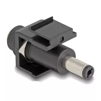 Módulo Keystone DeLOCK DC 5,5 x 2,1 mm conector hembra a conector macho negro