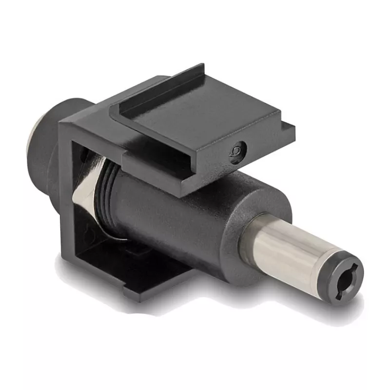 Módulo Keystone DeLOCK DC 5,5 x 2,1 mm conector hembra a conector macho negro