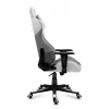 Silla gaming Huzaro Force 6.2 con asiento envolvente gris, blanca