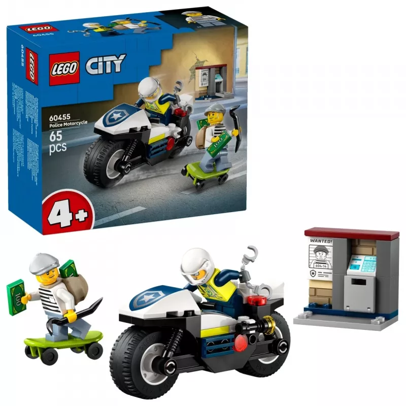 LEGO City Persecución en moto de la policía Set 60455 — 65 piezas, 2 minifiguras, a partir de 4 años