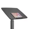 Mesa de ordenador portátil con ruedas, escritorio elevable de sentado a de pie hasta máx. 113 cm, inclinable hasta 30 grados, negro