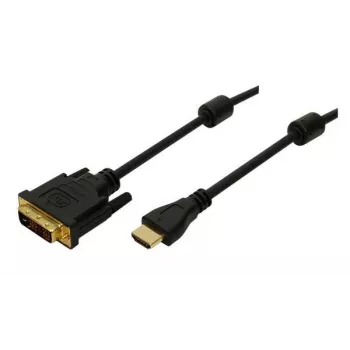 Logilink - cable adaptador - HDMI hembra a DVI-D macho - 5 m - doble aislamiento - negro (CH0015)