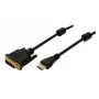 Logilink - cable adaptador - HDMI hembra a DVI-D macho - 5 m - doble aislamiento - negro (CH0015)