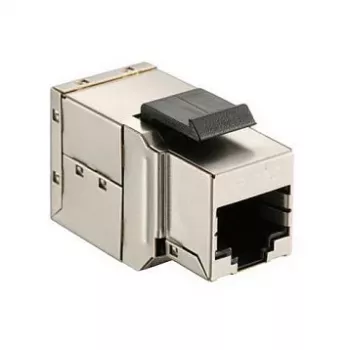 Conector hembra en línea Keystone Cat6 apantallado, set de 8, EQUIP — formato plano, RJ-45, 17×35,5×24,4 mm, plateado