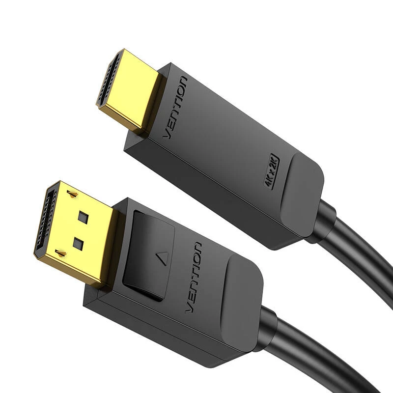 Adaptador de cable DisplayPort a HDMI Vention HAGBH, 2 m, negro, 7 mm de diámetro