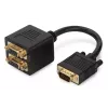 Cable divisor en Y VGA Digitus AK-310400-002-S HD15 a 2x HD15, 0,2 m, negro