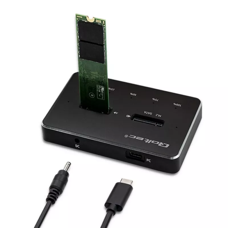 Qoltec 50310 Base de acoplamiento 2x SSD M.2 SATA NGFF USB Type-C