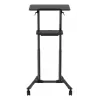 Gembird TVS-DESK-01-BK escritorio de pie móvil con ruedas, altura regulable 111–134,5 cm, inclinación 30°, máx. 20 kg, negro