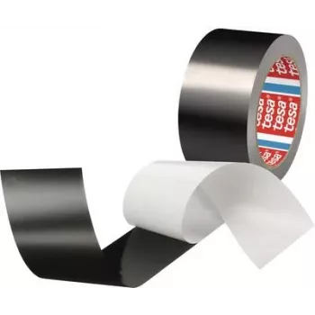 Cinta adhesiva de aluminio Tesa 50577 negra mate 25 m x 50 mm — lámina adhesiva resistente al calor