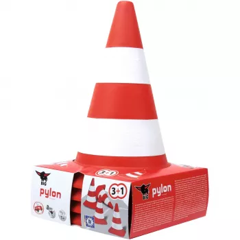 Conos BIG (set de 4) - 1 año - plástico - rojo - blanco