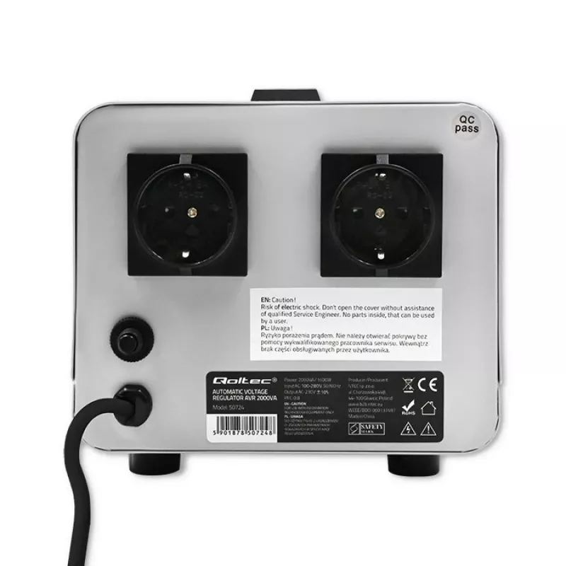 Qoltec 50724 Estabilizador automático de tensión AVR 2000VA