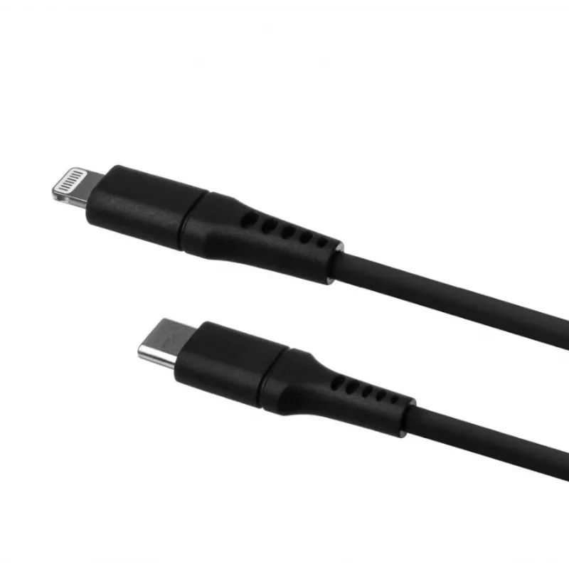 Cable fijo USB-C a Lightning FIXED FIXDLS-CL12-BK 1,2 m silicona líquida