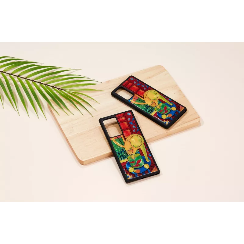 Funda protectora iKins para Samsung Galaxy Note 20 con diseño gato y pez rojo