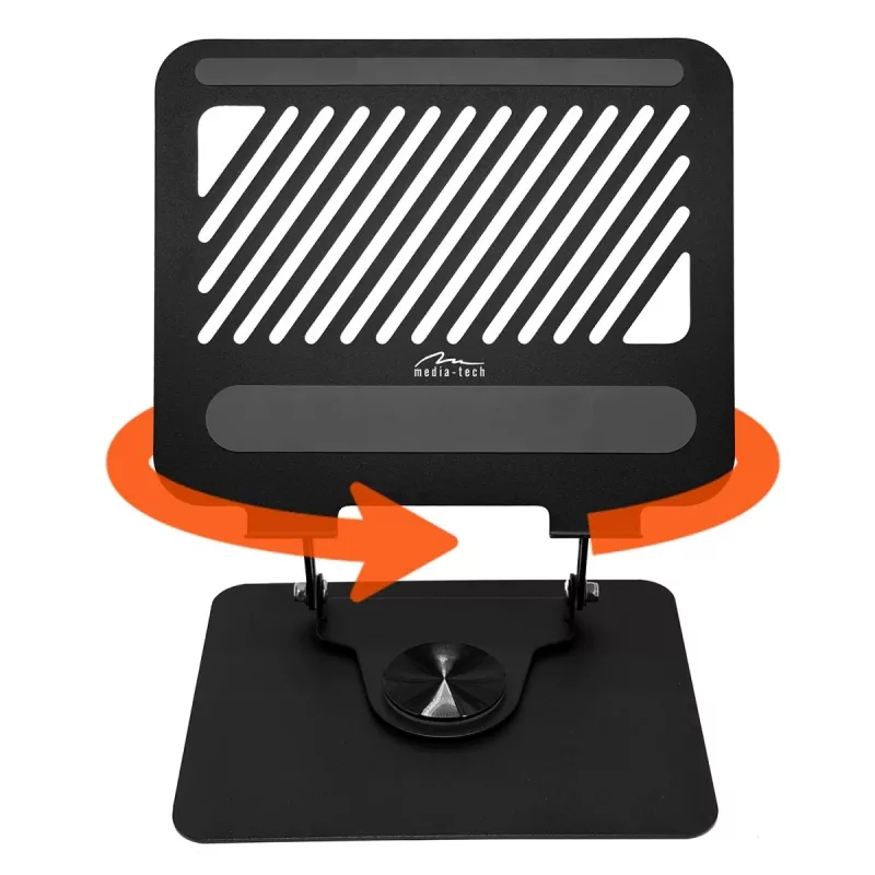 Soporte para portátil MEDIA-TECH MT2662 – ajustable en altura, plegable de aluminio para portátiles de 10–17 inch