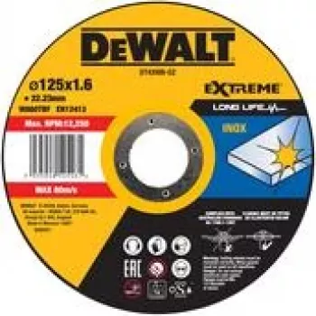 Dewalt Dewa disco de corte DT43906-QZ acero inoxidable | plano 125x1,6 mm (DT43906-QZ)