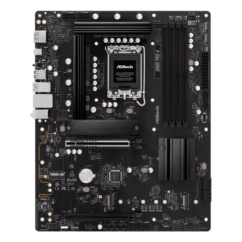 Placa base ASRock B860 Pro-A — Intel B860 ATX, LGA 1851, DDR5, 4x DIMM, 256GB, LAN 2.5Gb, 1x M.2, 4x SATA III
