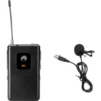 Micrófono de solapa Omnitronic UHF-E Series 826,1 MHz con emisor inalámbrico