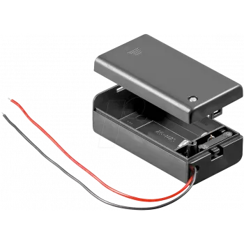 Wentronic Goobay Portapilas 1x 9V bloque, Negro - extremos de cable sueltos, resistente al agua (48171)