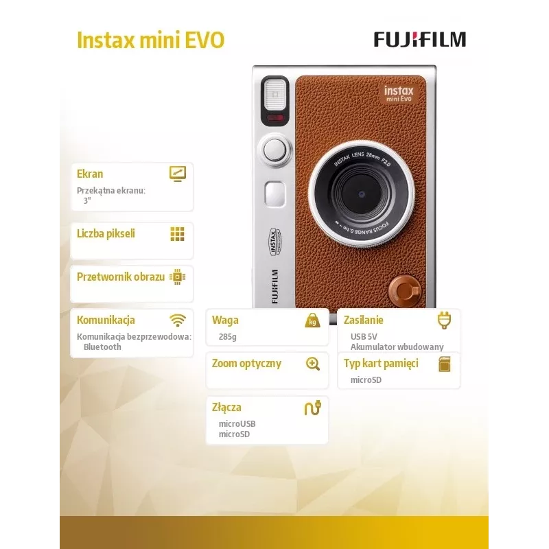 Cámara Instax mini EVO marrón
