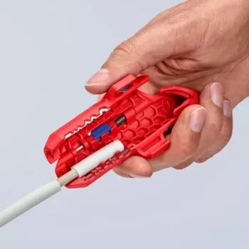 Pelacables Knipex ErgoStrip PV 16 95 03 para cable PV, tope ajustable, mango ergonómico