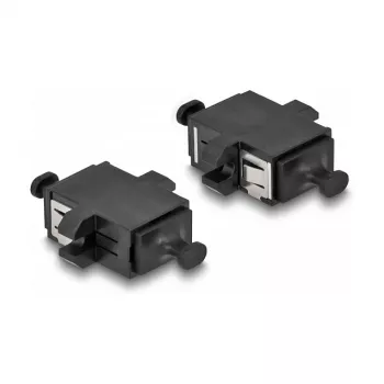 DeLOCK acoplador de fibra óptica MPO conector hembra a conector hembra MPO negro