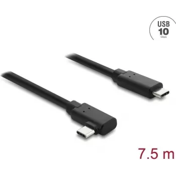 Cable óptico activo DELOCK USB Type-C 10 Gbit/s, conector en ángulo macho a macho, 7,5 m