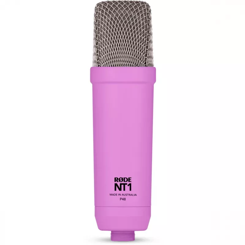 NT1 Signature + cable XLR + brazo de estudio de sobremesa, micrófono lila, pack