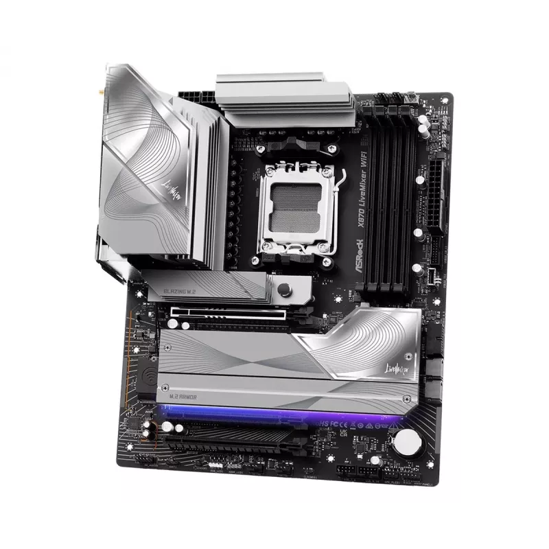 Placa base ASROCK X870 (socket AM5, ATX, DDR5, 4 ranuras de memoria, X870LIVEMIXERWIFI)