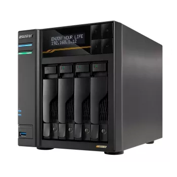 Asustor Lockerstor 4 Gen3 AS6804T NAS 4 bahías, AMD Ryzen V3C14, 16GB DDR5 ECC, 2x 10GbE + 2x 5GbE