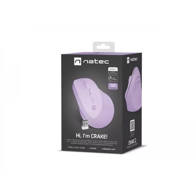 NATEC Crake 2 ratón universal diestros RF Wireless + Bluetooth óptico 2400 DPI
