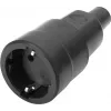 Bachmann acoplamiento de goma maciza CEE7/3 IP44 VDE con descarga de tracción desmontable, negra