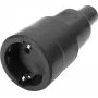 Bachmann acoplamiento de goma maciza CEE7/3 IP44 VDE con descarga de tracción desmontable, negra