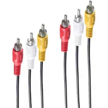 shiverpeaks BASIC-S cable de audio 3x RCA - 3x RCA 2,5 m 2,5 m 3 x RCA negro - rojo - blanco - amarillo (BS40150-2.5)