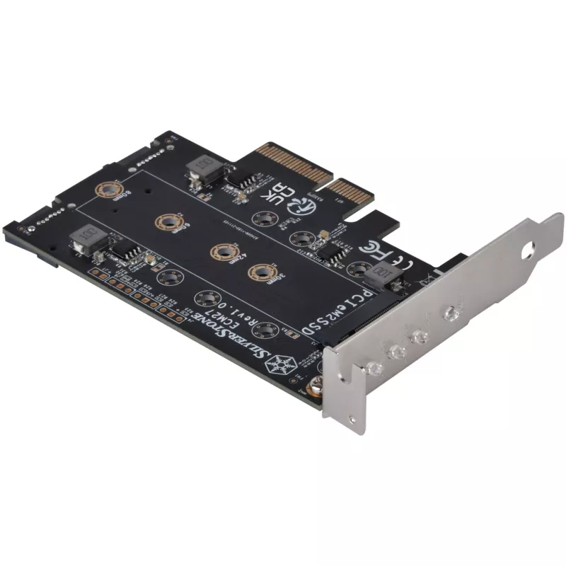 Tarjeta adaptadora Silverstone SST-ECM27 M.2/SATA, PCIe 4.0, 1x M-Key, 2x SATA 6G - Low Profile