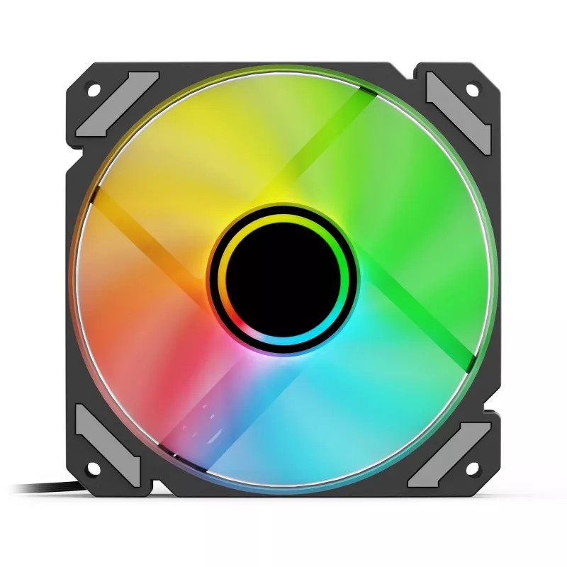 SHARKOON SHARK Mirror RGB PWM Reverse 120 mm ventilador de caja, 1500 RPM, negro