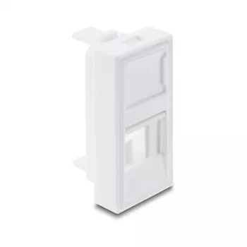 Tapa de módulo H snap-in para módulo Keystone de 1 puerto DELOCK 22,5×45 mm ABS blanco