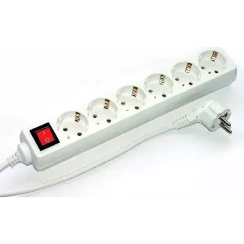 Alargador de corriente e+p E 60/3 3m 6 tomas de corriente AC blanco
