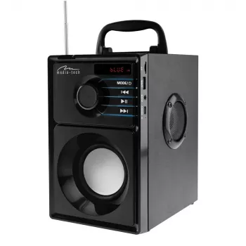 Altavoz portátil MEDIA-TECH MT3179, 20 W (RMS 15 W), Bluetooth 5.1, FM, MicroSD, USB, AUX, Li-Ion, 6 h, carcasa de madera