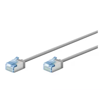 Cable de red CAT 6A U/FTP ultraflexible slim Goobay gris - conector extraplano (74304)