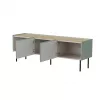 Mueble TV Cama FELLINI 150x40x52 verde oliva + tablero de roble aceitado