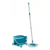Sistema de fregado Leifheit Clean Twist Mop Ergo mobil, un depósito, azul, con fregona y ruedas giratorias
