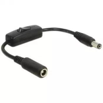 Cable DeLOCK 0,2 m 2x DC 5,5x2,5 mm negro