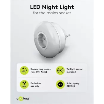Luz nocturna LED Goobay para enchufes (64566)