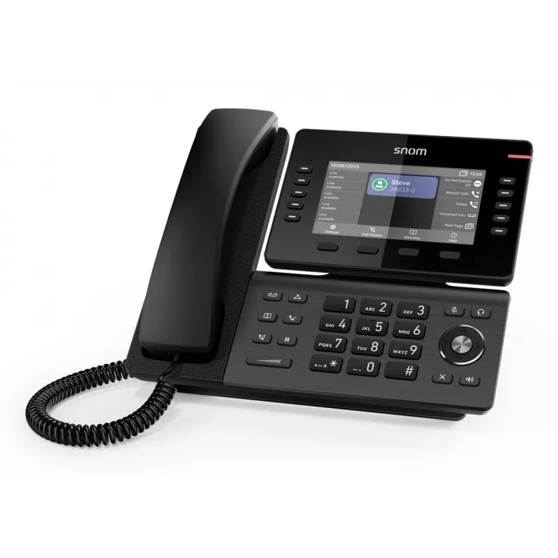 Teléfono IP Snom D815WB Negro — Pantalla IPS de 5 inch, Gigabit Ethernet, Wi‑Fi 802.11n/ac, PoE, Bluetooth