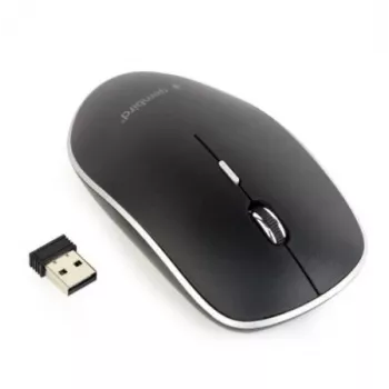 Ratón USB OPTICAL WRL Negro/SILENT MUSW-4BS-01 GEMBIRD
