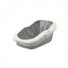 Savic Aseo bandeja sanitaria abierta para gatos, 56 x 39 x 27,5 cm, gris con borde blanco