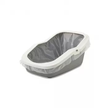 Arenero abierto para gatos Savic Aseo gris blanco 560×390×275 mm para gatos, plástico, 2 kg