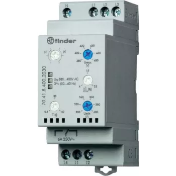 Relé de control de red Finder 70.41.8.400.2030 70.41.8.400.2030 control de red trifásica (380 - 415 V/AC), control de conductor neutro (70.41.8.400.2030)